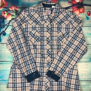 Roper Blue Metallic Western Shirt